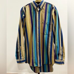Vintage colours Alexander Julian men’s medium striped oxford button down